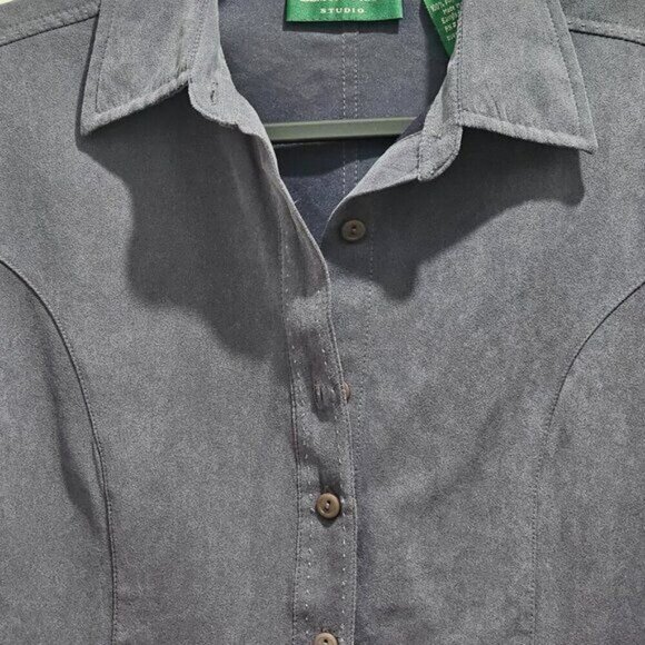 Lemon Grass Studio Button-Up Shirt S Gray - Picture 5 of 12